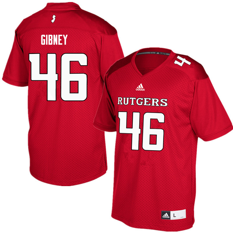 Men #46 Matt Gibney Rutgers Scarlet Knights College Football Jerseys Sale-Red